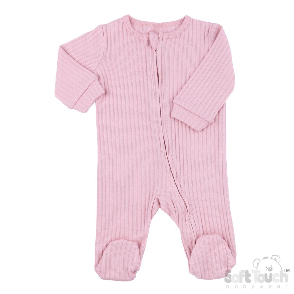 SS4600-DP: Dusty Pink Ribbed Sleepsuit (0-3 Months) SS4600-DP: Dusty Pink Ribbed Sleepsuit (0-3 Months)